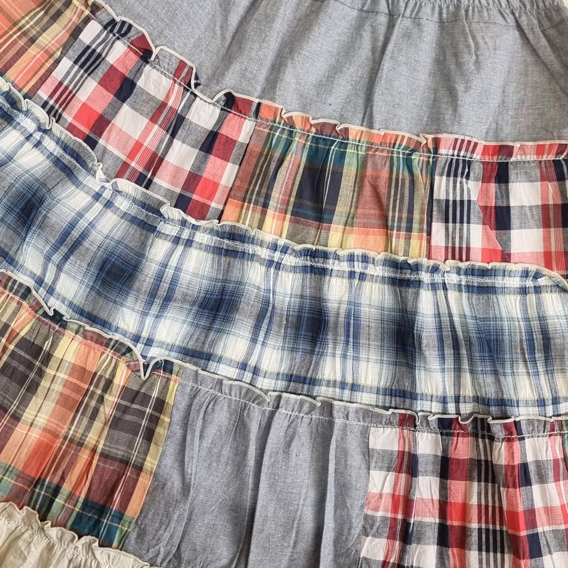 체크 패치워크 끈원피스 상품이미지4