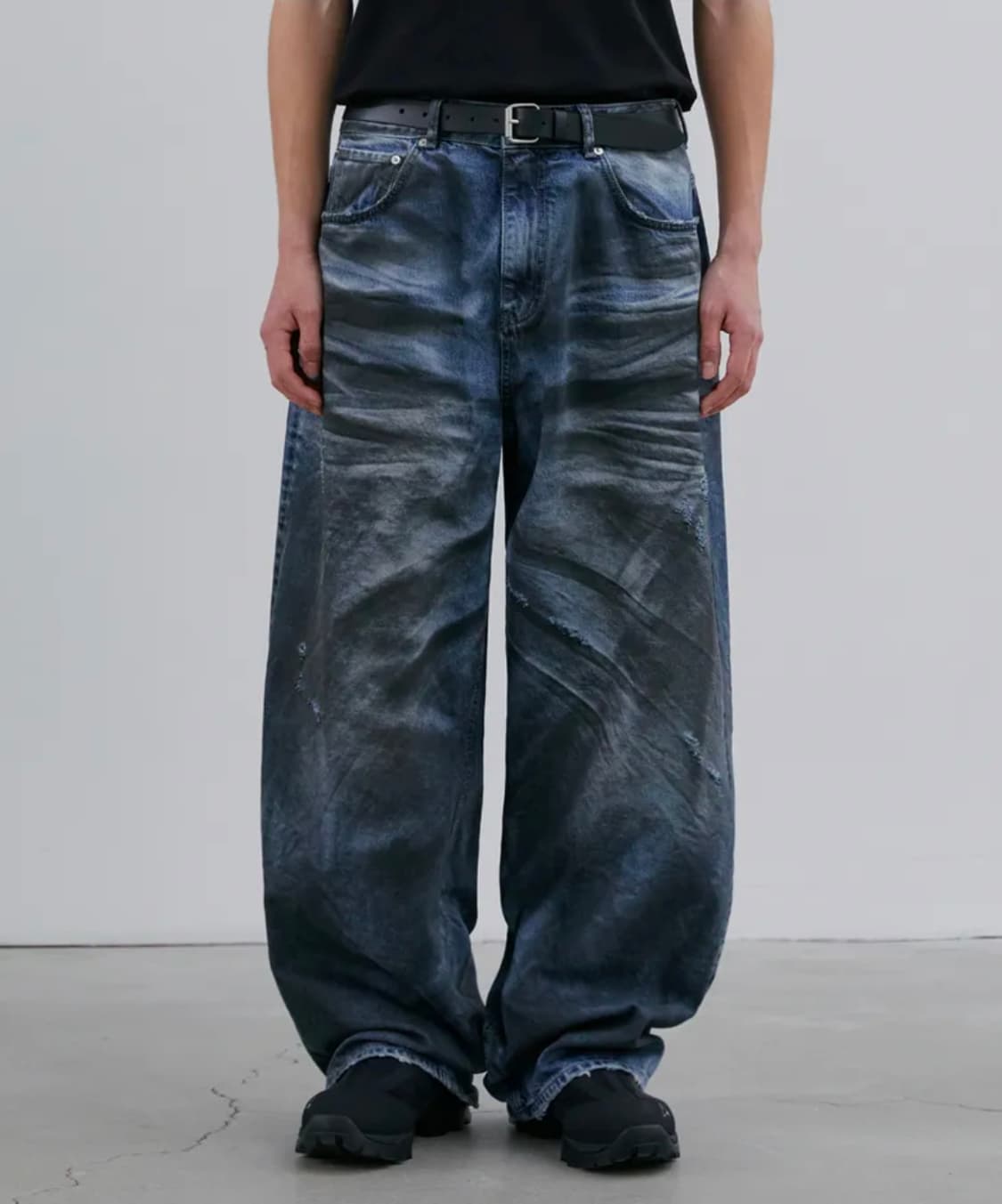 (30)브랜디드 맥스와이드 데님 팬츠 크레이지 블루 상품이미지1