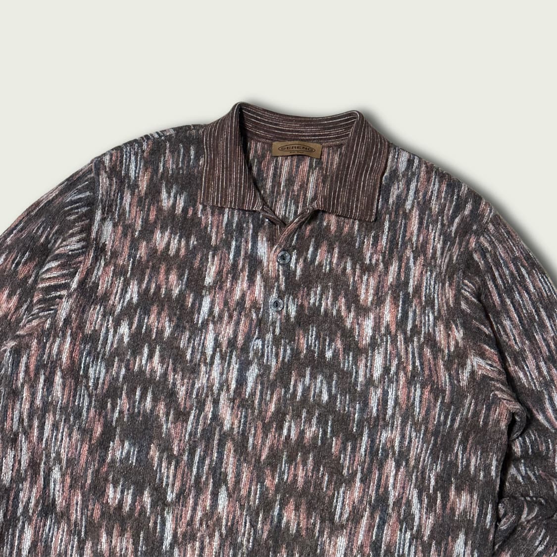 빈티지 캐시미어 패턴 카라 니트 상품이미지2