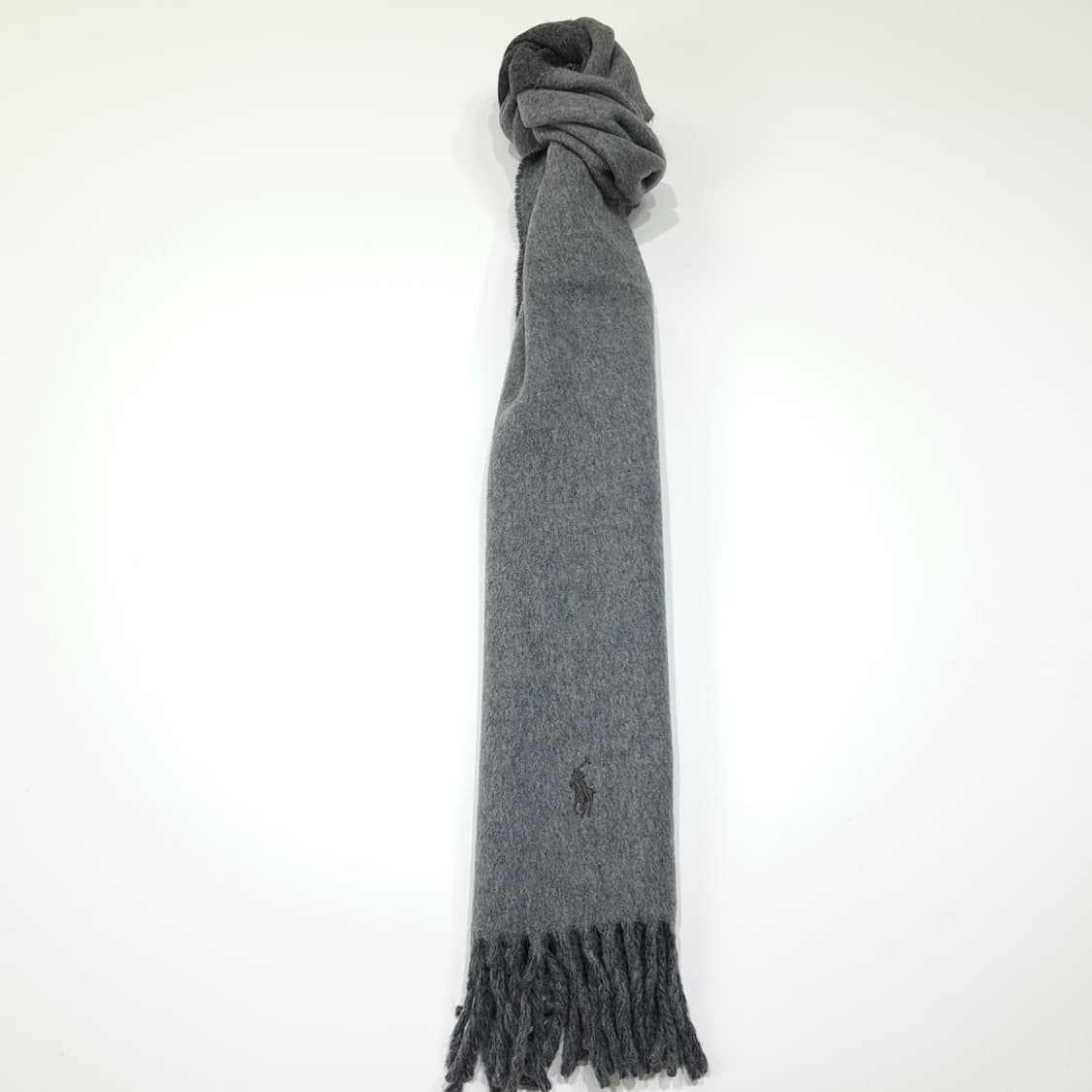 MX453 폴로 이태리판 울 양면 그레이 머플러 목도리 상품이미지5