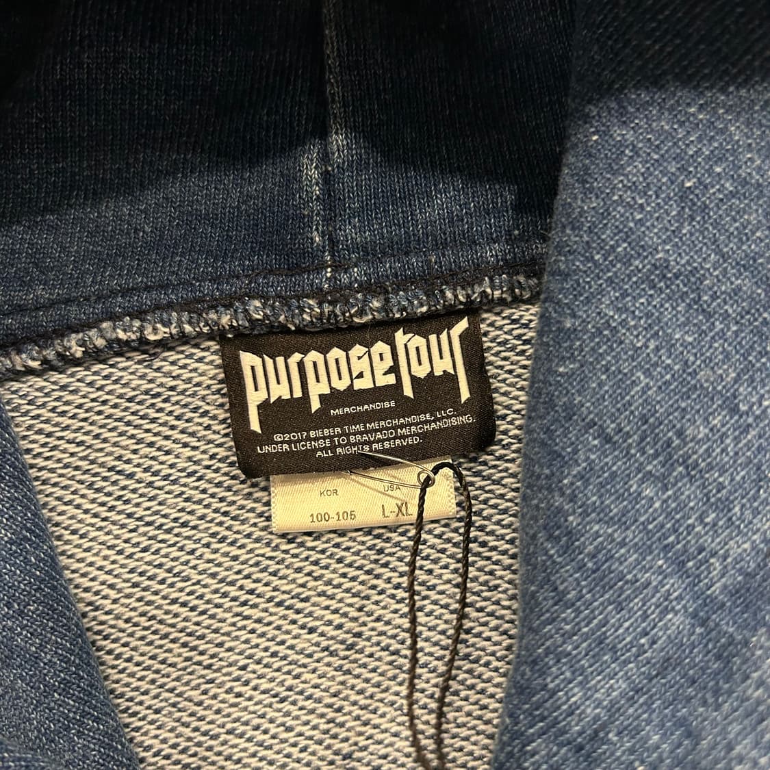 [XL] 저스틴비버 Purpose Tour 서울 후드티 데님 A938 상품이미지4