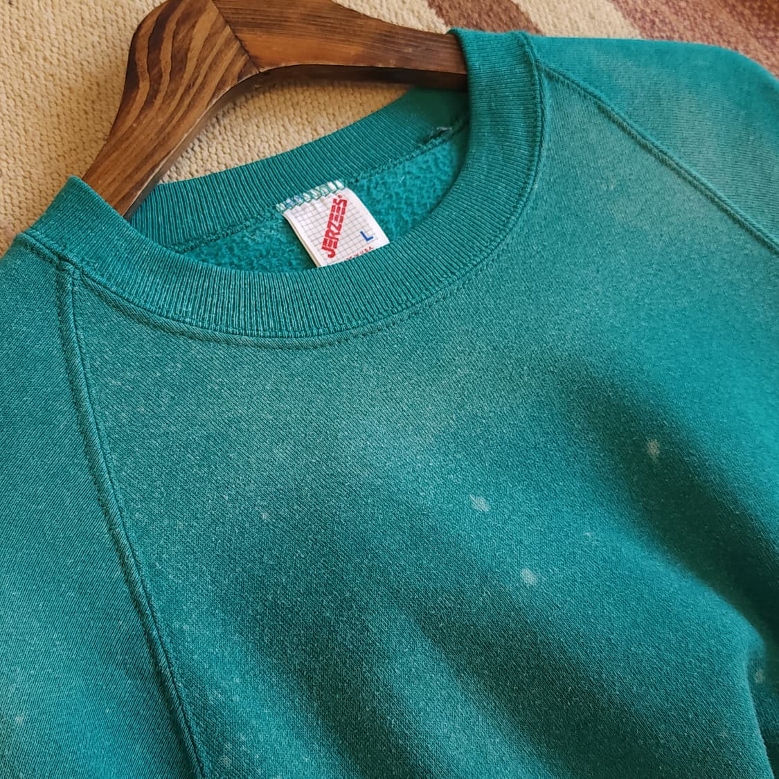90s 져지스 빈티지 스웻셔츠 플레인 스웻셔츠 그린 썬 페이딩 L 상품이미지10