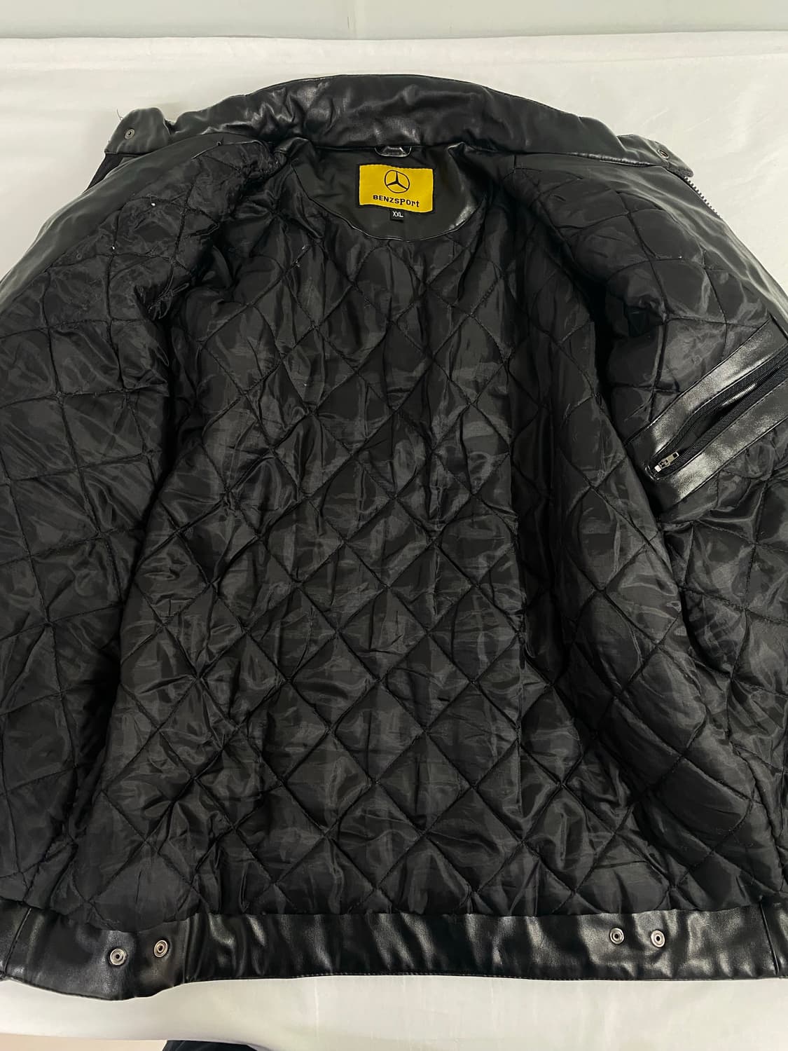 메르세데스 벤츠 F1 레이싱 퀄팅 가죽 자켓 XXL 상품이미지8