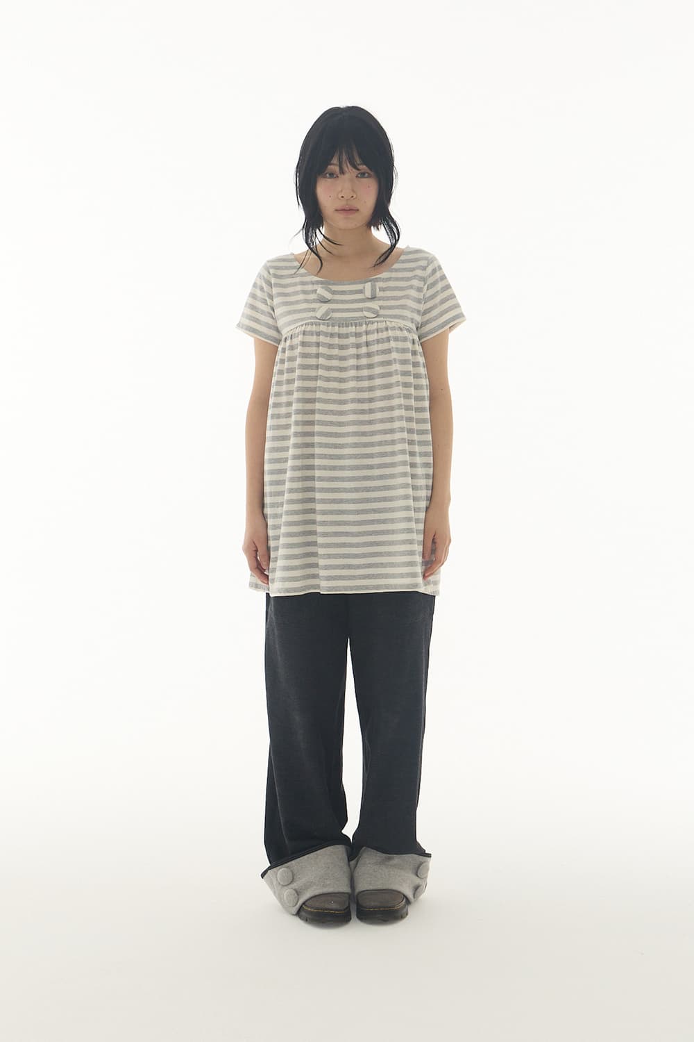 ExpiredGirl EMILY BUTTON TOP STRIPE 상품이미지2