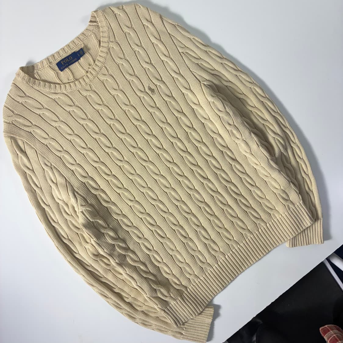 Polo 폴로 랄프로렌 신형 오트베이지 케이블 라운드 니트 상품이미지3