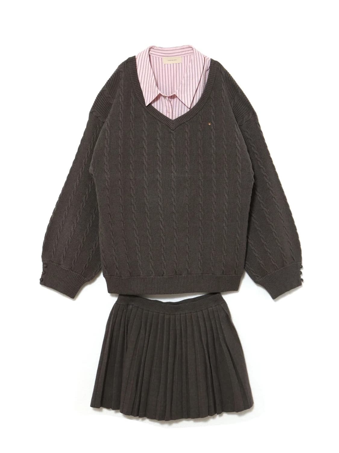 [새상품] 앤드마리 andmary 니트 셔츠 셋업 상품이미지4