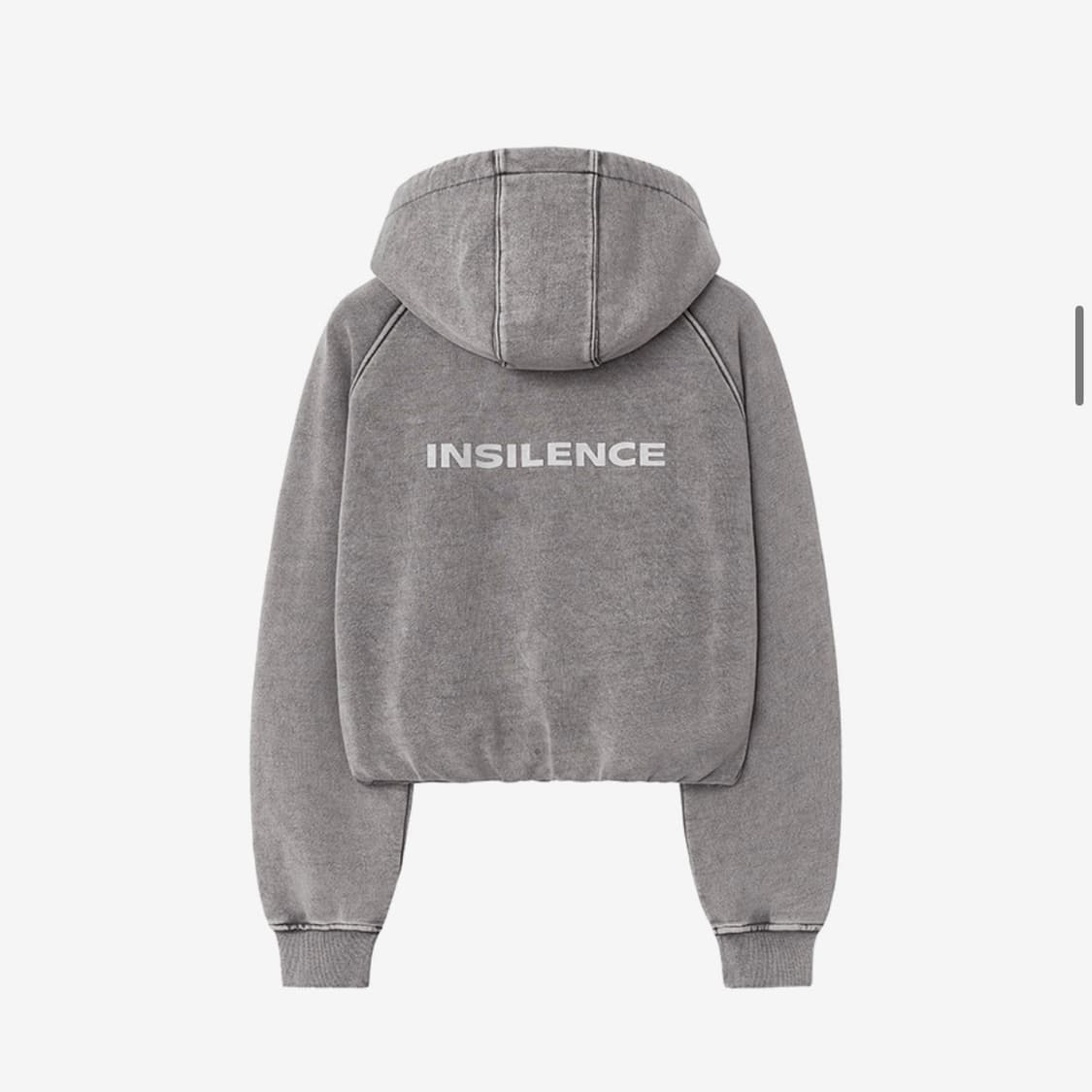 인사일런스우먼 스노우 워시드 크롭 후디 DUSTY GREY 상품이미지5