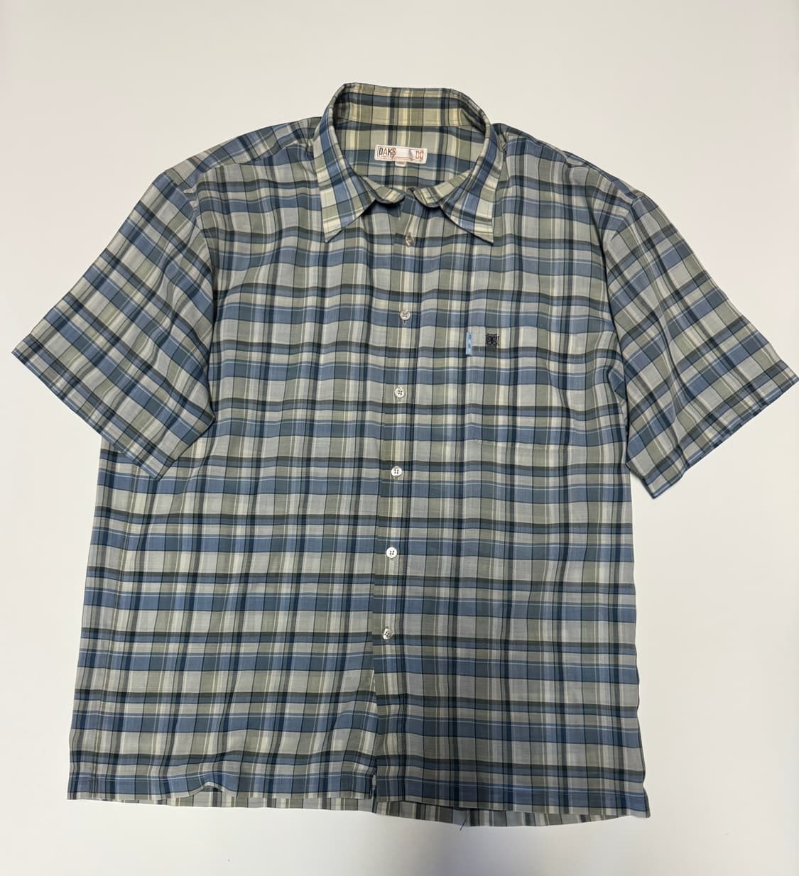 닥스 DAKS 여름 오버핏 빈티지 반팔 체크 셔츠 2XL 상품이미지1