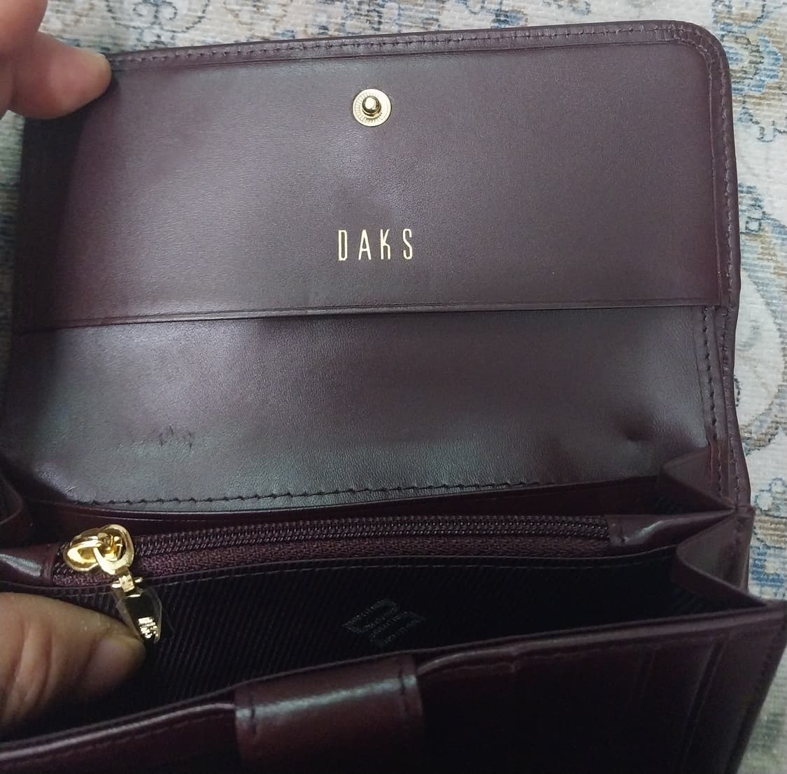 닥스 체크 반지갑 브라운 가죽 상품이미지6