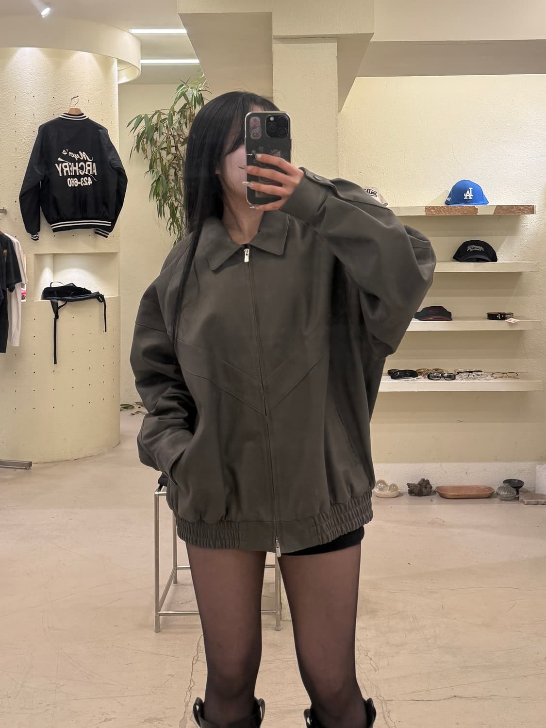 I AM I 레더 블루종 자켓  상품이미지1