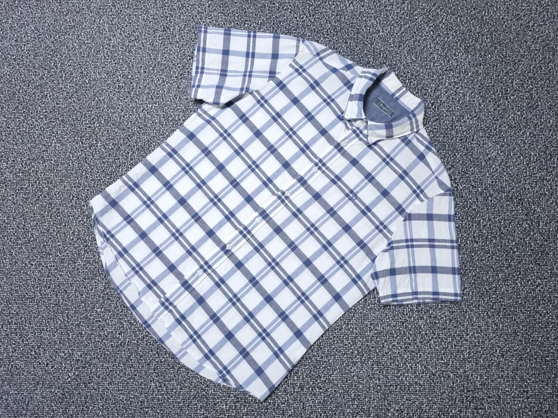 [무료배송][110]헤지스 남성용 체크 린넨 반팔 셔츠 남방 상품이미지3