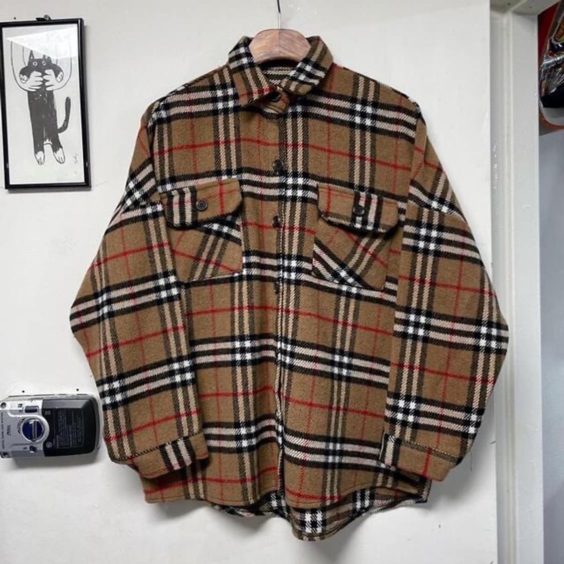 브라운 워치 타탄 체크 플란넬 셔츠 (XL)  상품이미지1