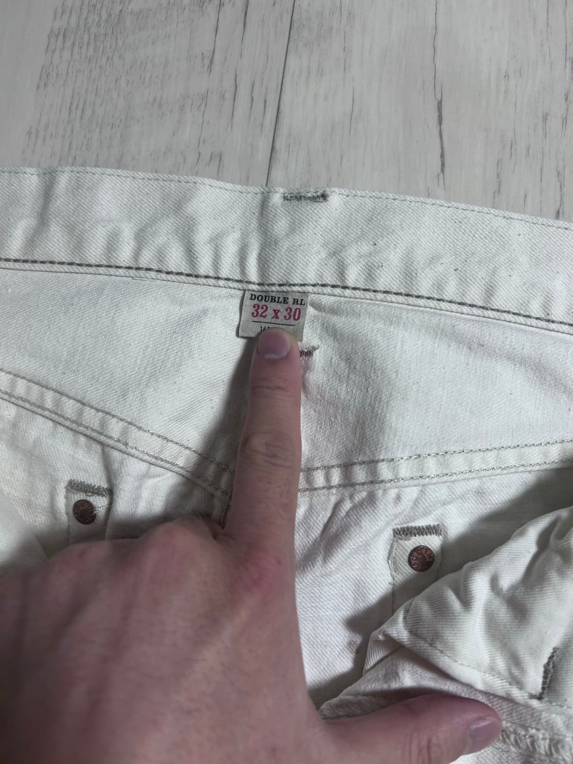 RRL 스트레이트 레그 핏 내추럴 / 화이트 데님 팬츠 32x30 상품이미지3