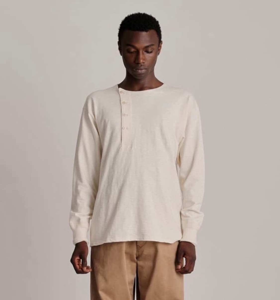 Taiga Takahashi 사선 헨리넥 셔츠 상품이미지1