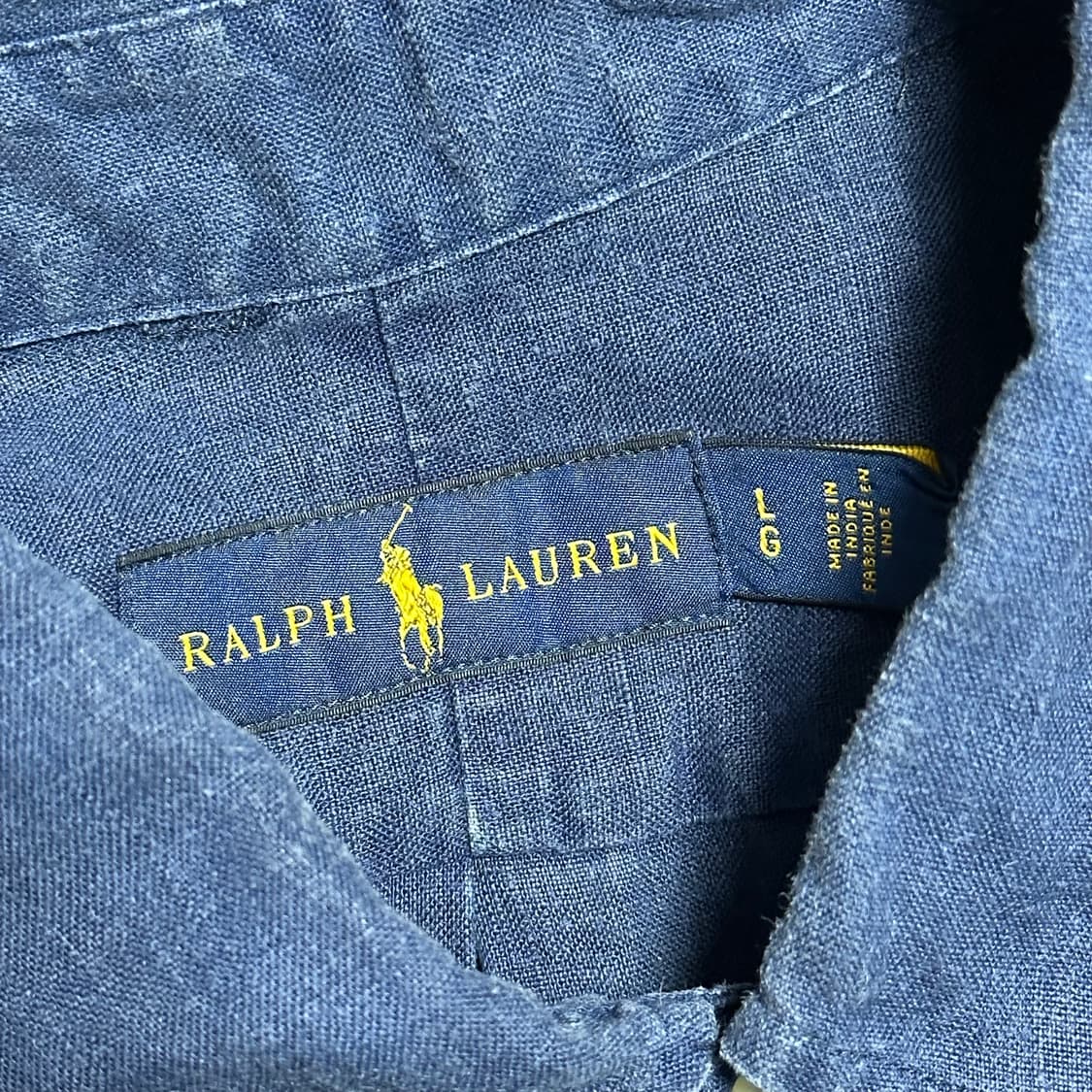 L 폴로랄프로렌 네이비 린넨 셔츠 상품이미지4