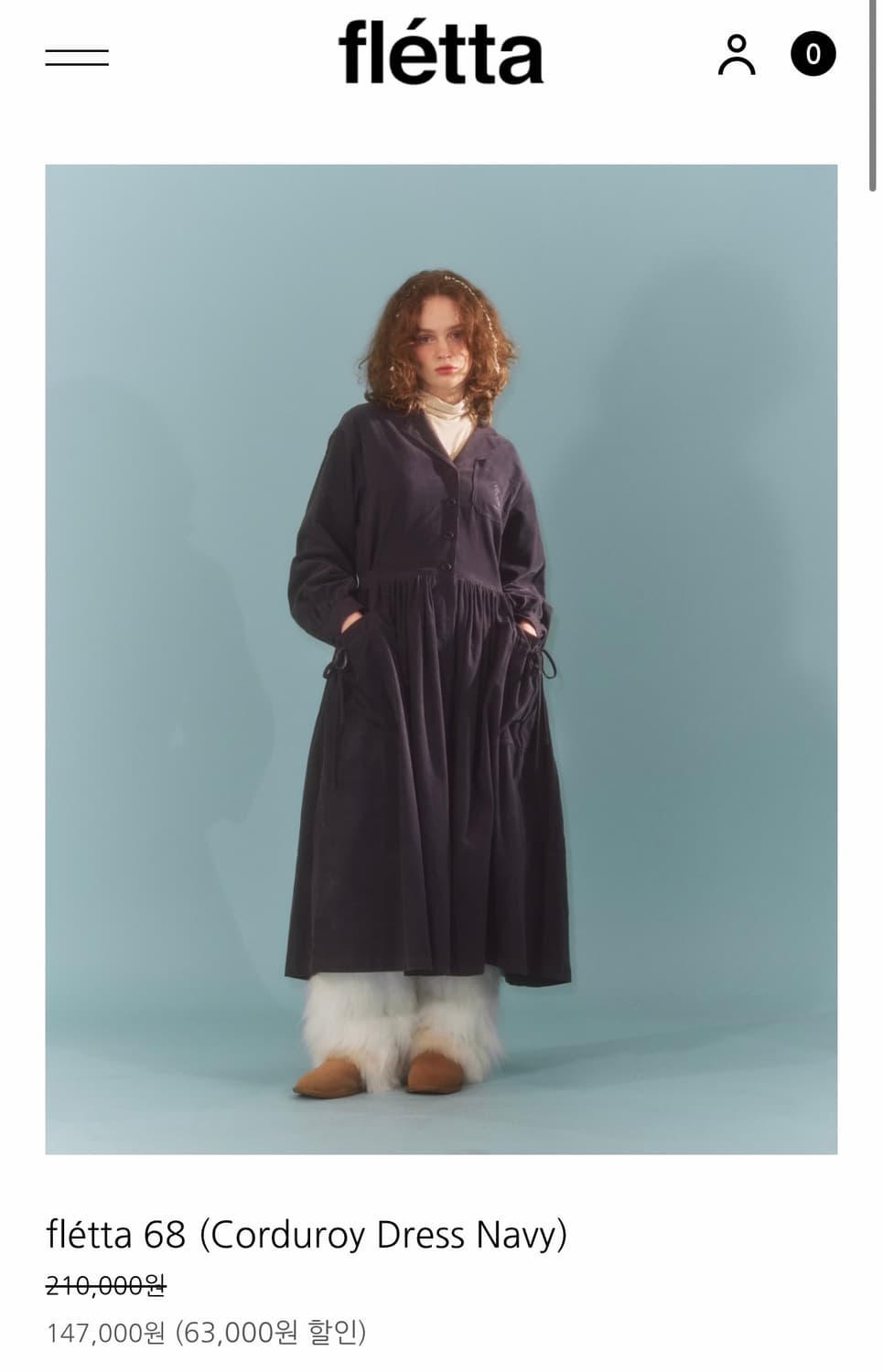 플레따 68번 원피스 네이비 상품이미지1