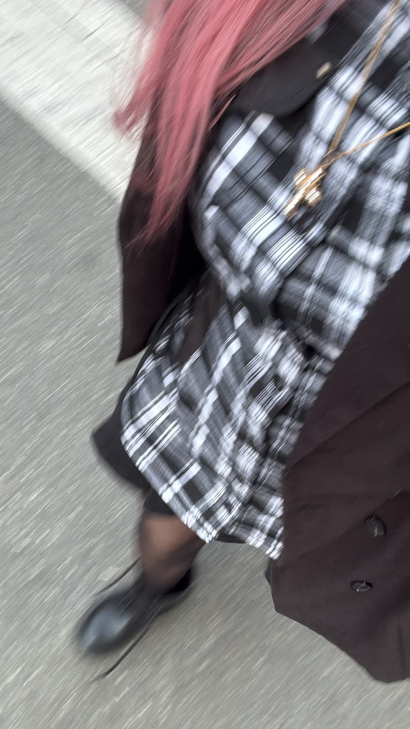 빈티지 펑크 알곤퀸즈 체크 셔츠 원피스 상품이미지2