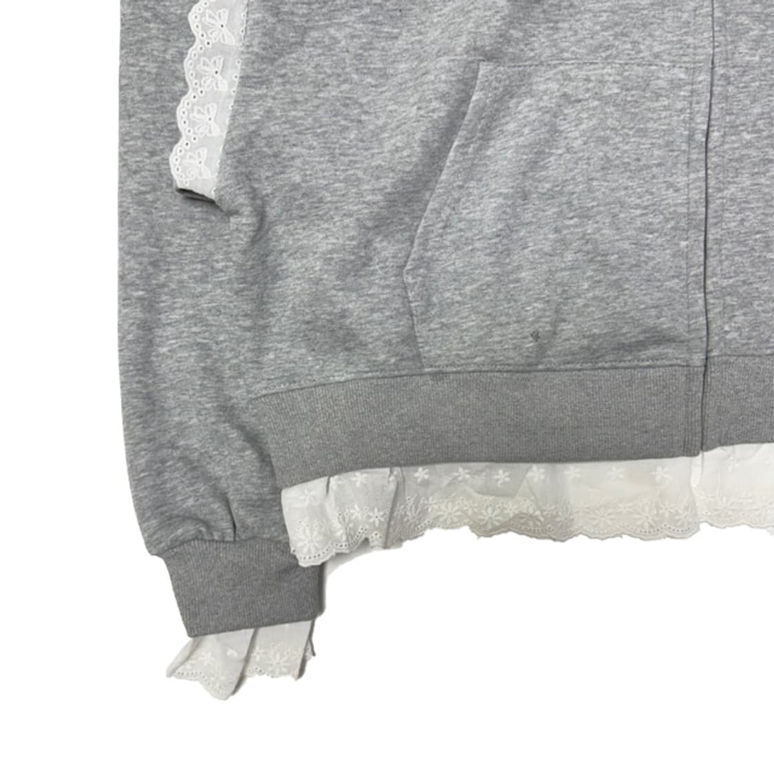 새상품 여자 레이스 크롭 후드집업 상품이미지2