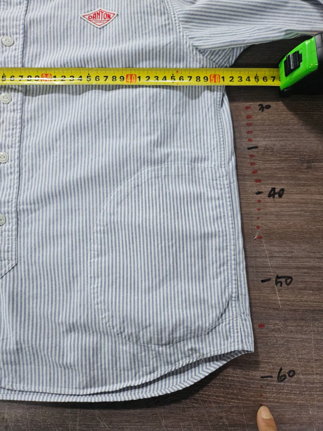 단톤 스트라이프 밴드 카라 셔츠  36 상품이미지7