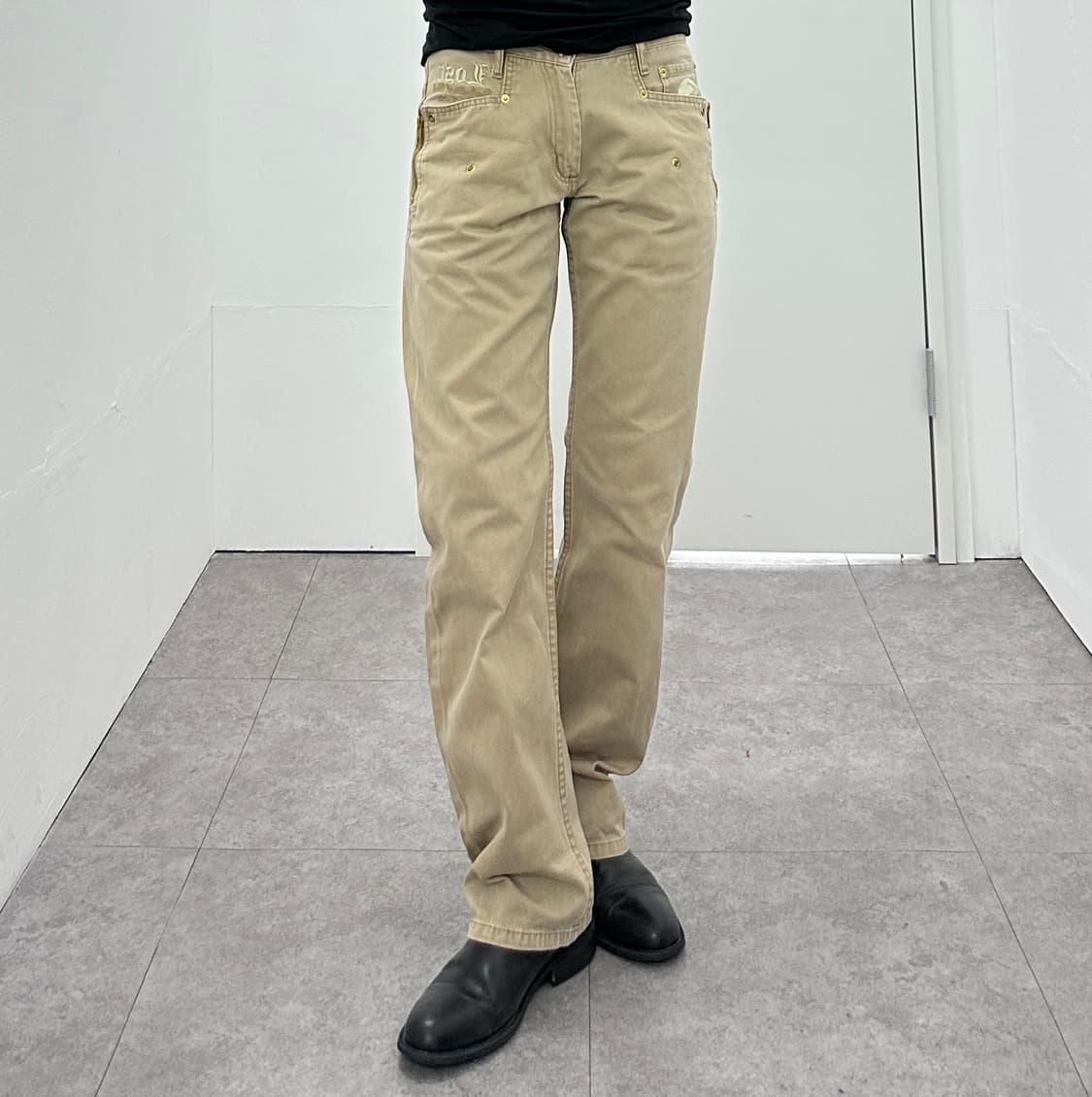 Lost punk lettering zipper detail pants  상품이미지4