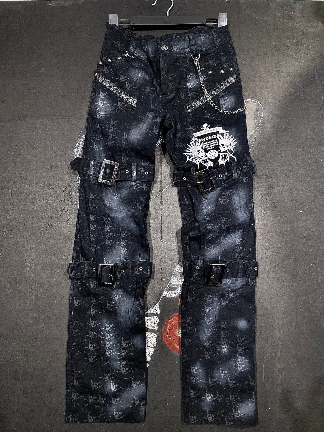 주인장 애착바지 JPN K-star 그런지 펑크 바디라인 본디지 팬츠 S 상품이미지1