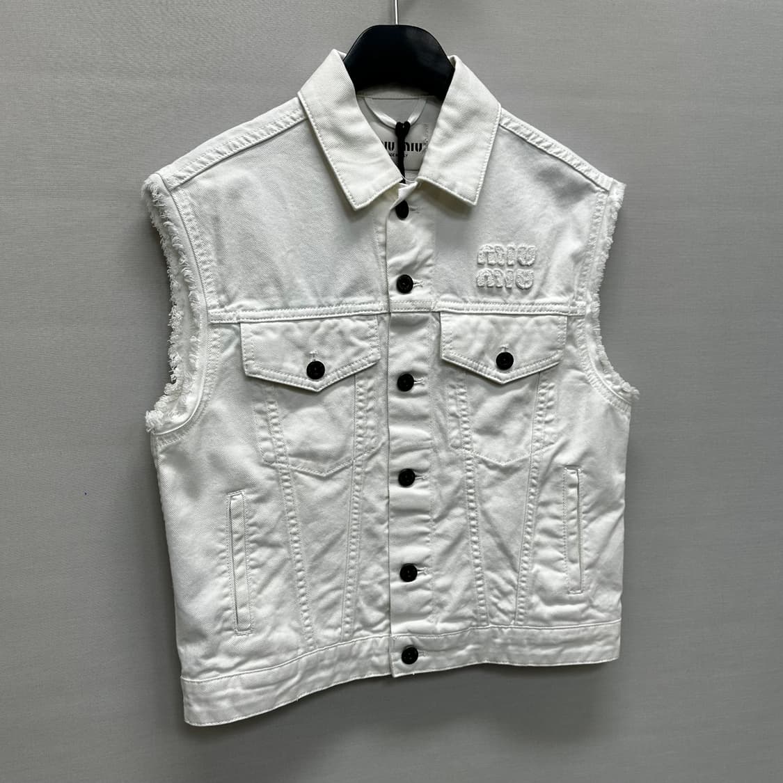 미우미우 로고 코튼 데님 조끼 ( 55 ) 상품이미지2