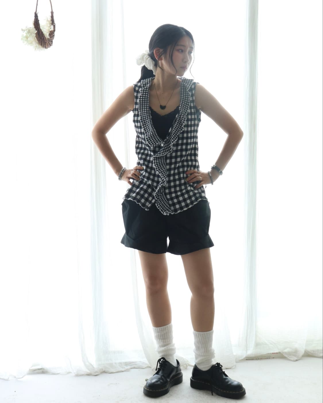 [Tsumori Chisato] Gingham Crinkle Blouse 상품이미지2