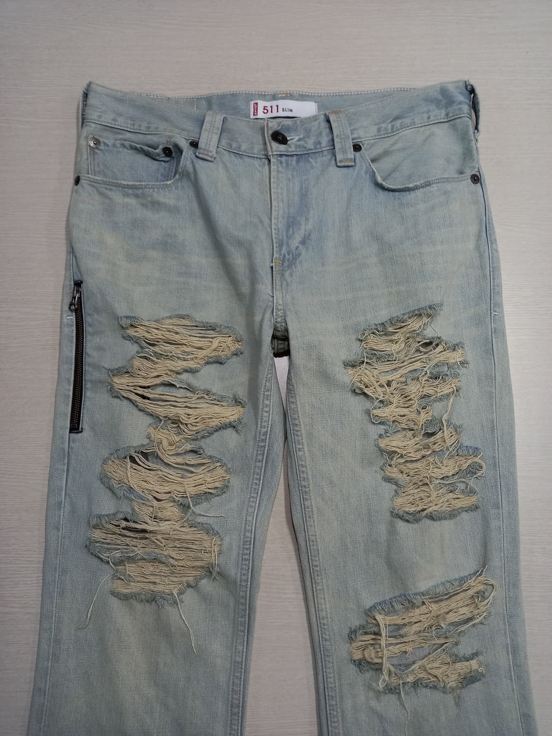 34 리바이스511 데미지워싱 슬림일자 연청 34-547 상품이미지3