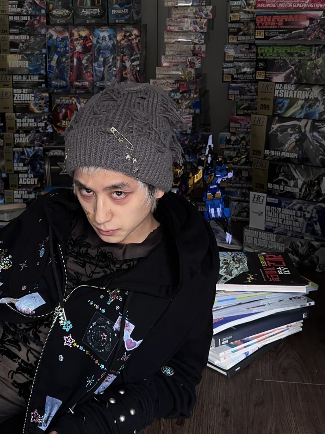 비즈 그런지 비니 Gray 상품이미지1