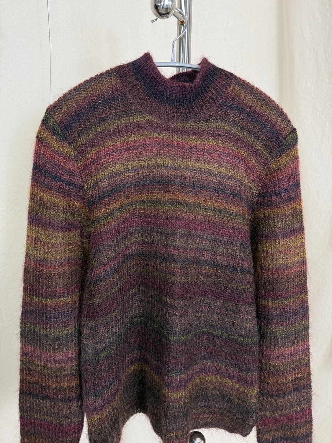 Createur 스트라이프 모크넥 니트 탑 상품이미지3