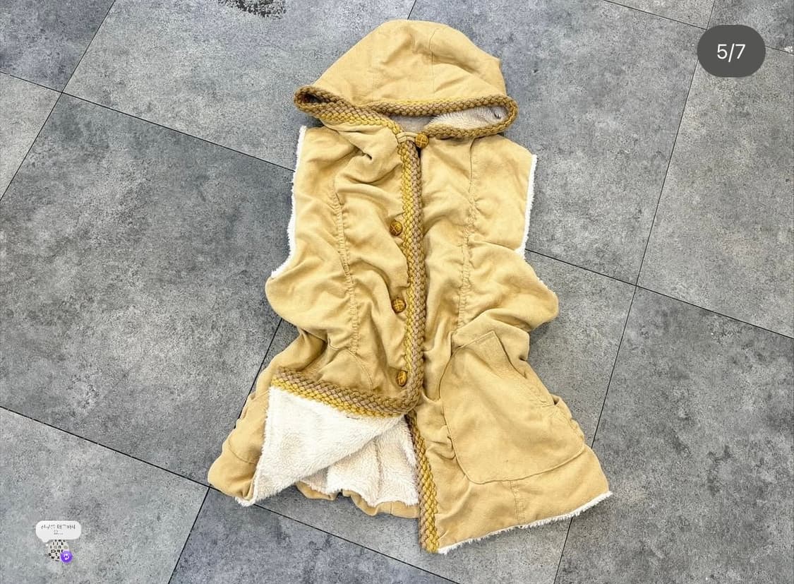 메론빵단추베스트, 데님스커트, 그런지니트 상품이미지5