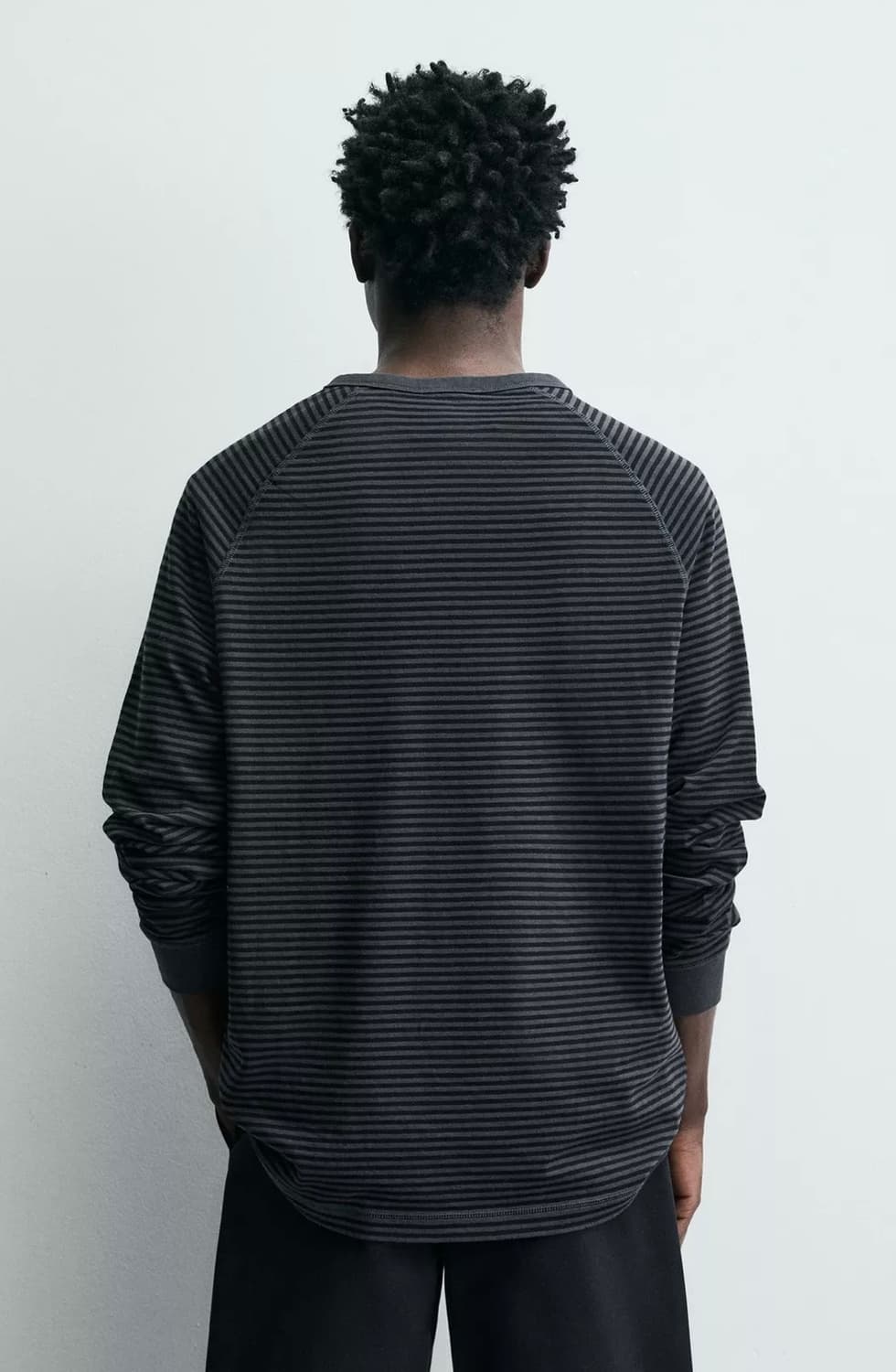 자라 스트라이프 헨리넥 티셔츠 상품이미지4