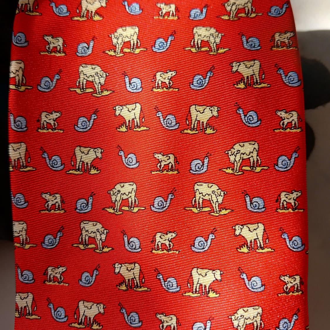 앤드류스타이 소 & 달팽이 모티브 넥타이 8.6cm A+등급 A19767 상품이미지8