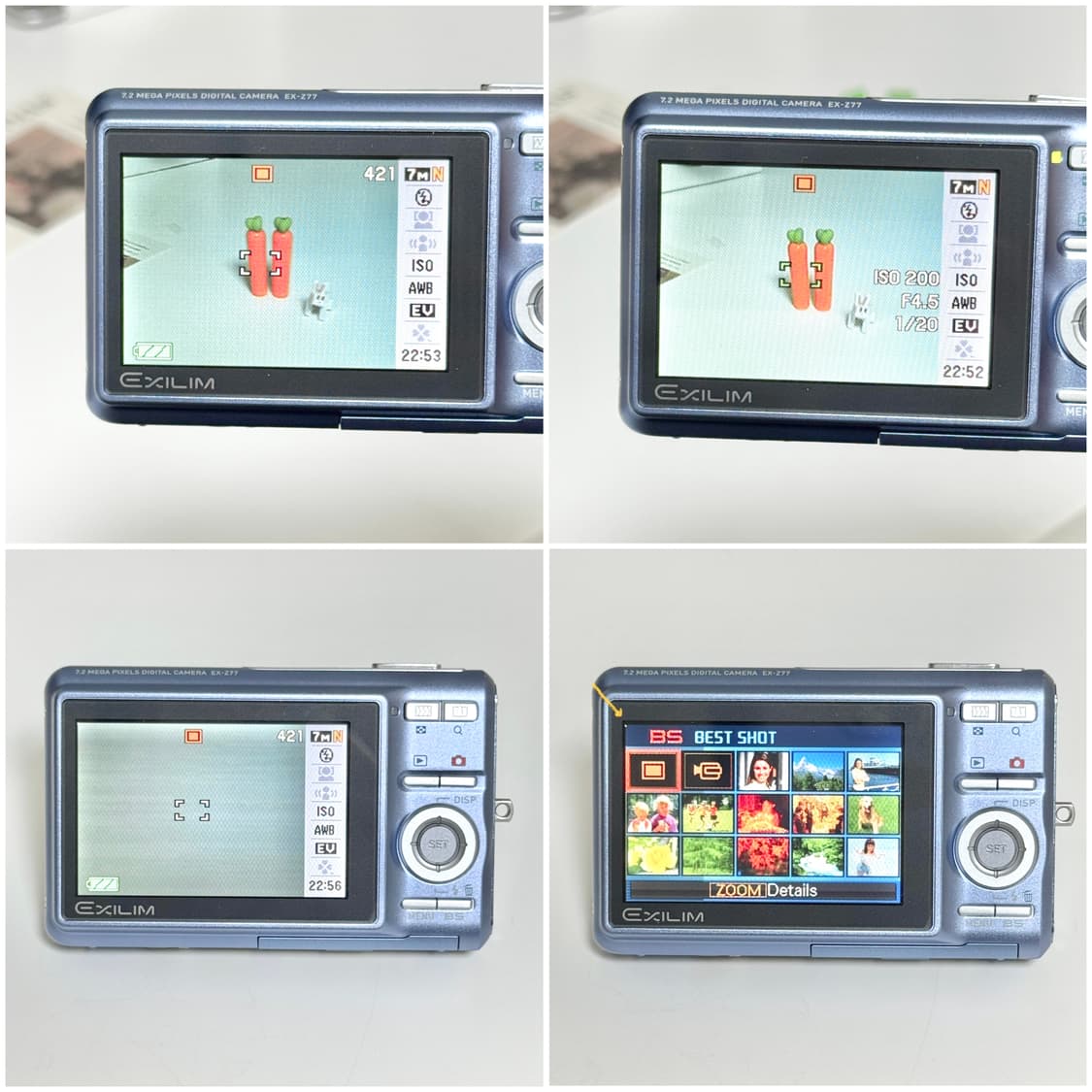 카시오 엑슬림 EX-Z77 라이트블루 빈티지디카 상품이미지5