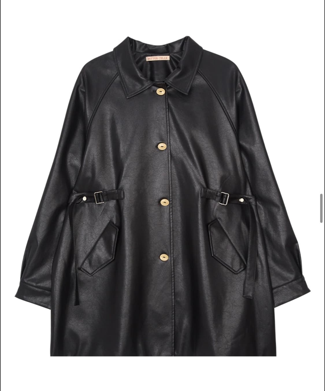 비터셀즈 아리아 레더 하프 코트 블랙 새상품 상품이미지1