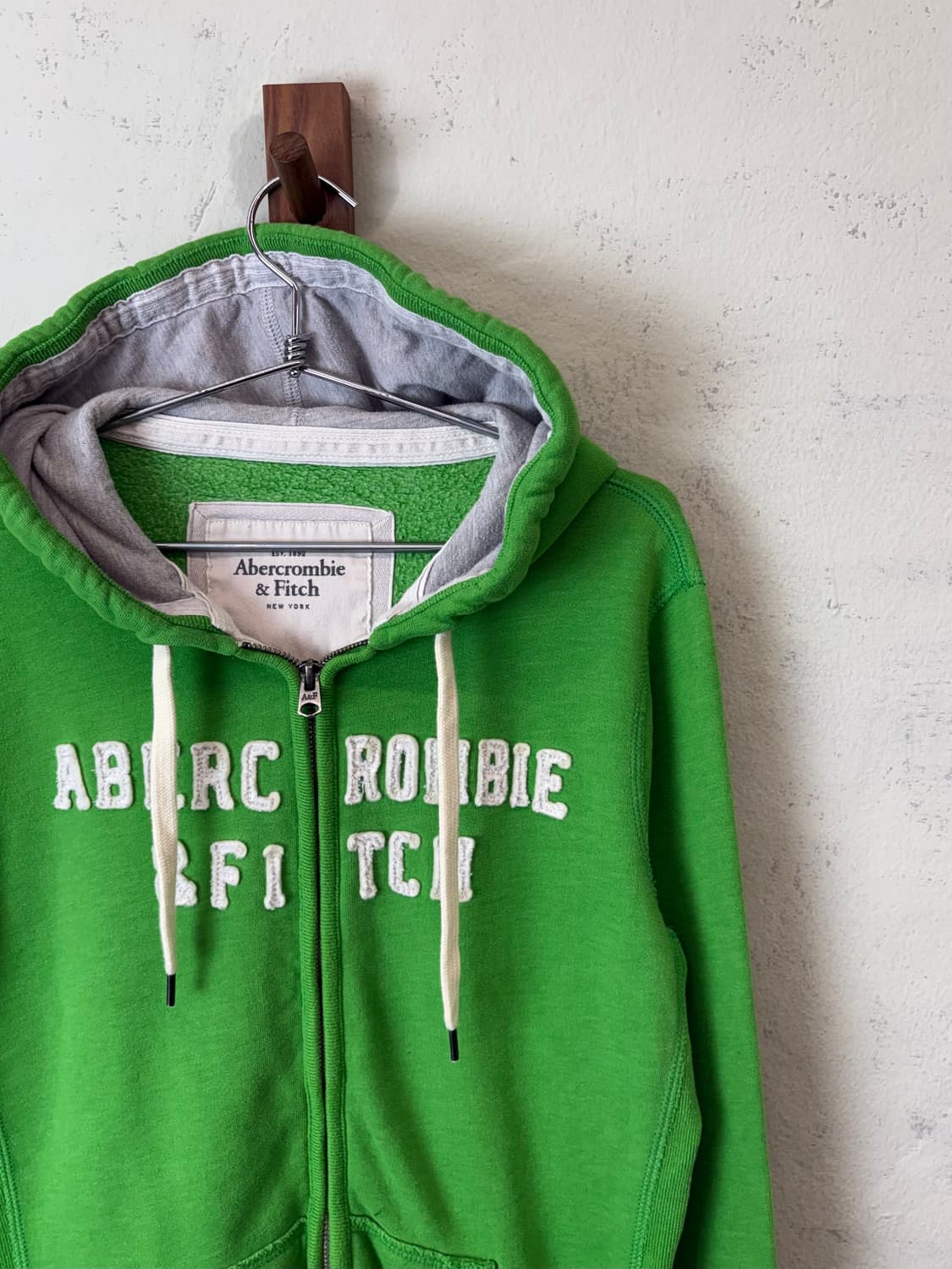 아베크롬비 로고 그린 후드집업 상품이미지2