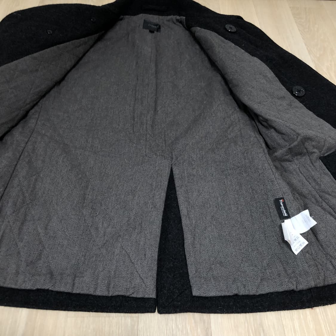 (L) 제이크루 울 100% 앵커 버튼 3M 신슐레이트 피코트 차콜 상품이미지7