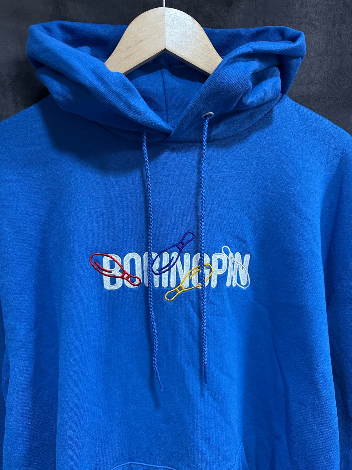 챔피온 Champion ECO 볼링핀 자수 후드티 블루 L 상품이미지3