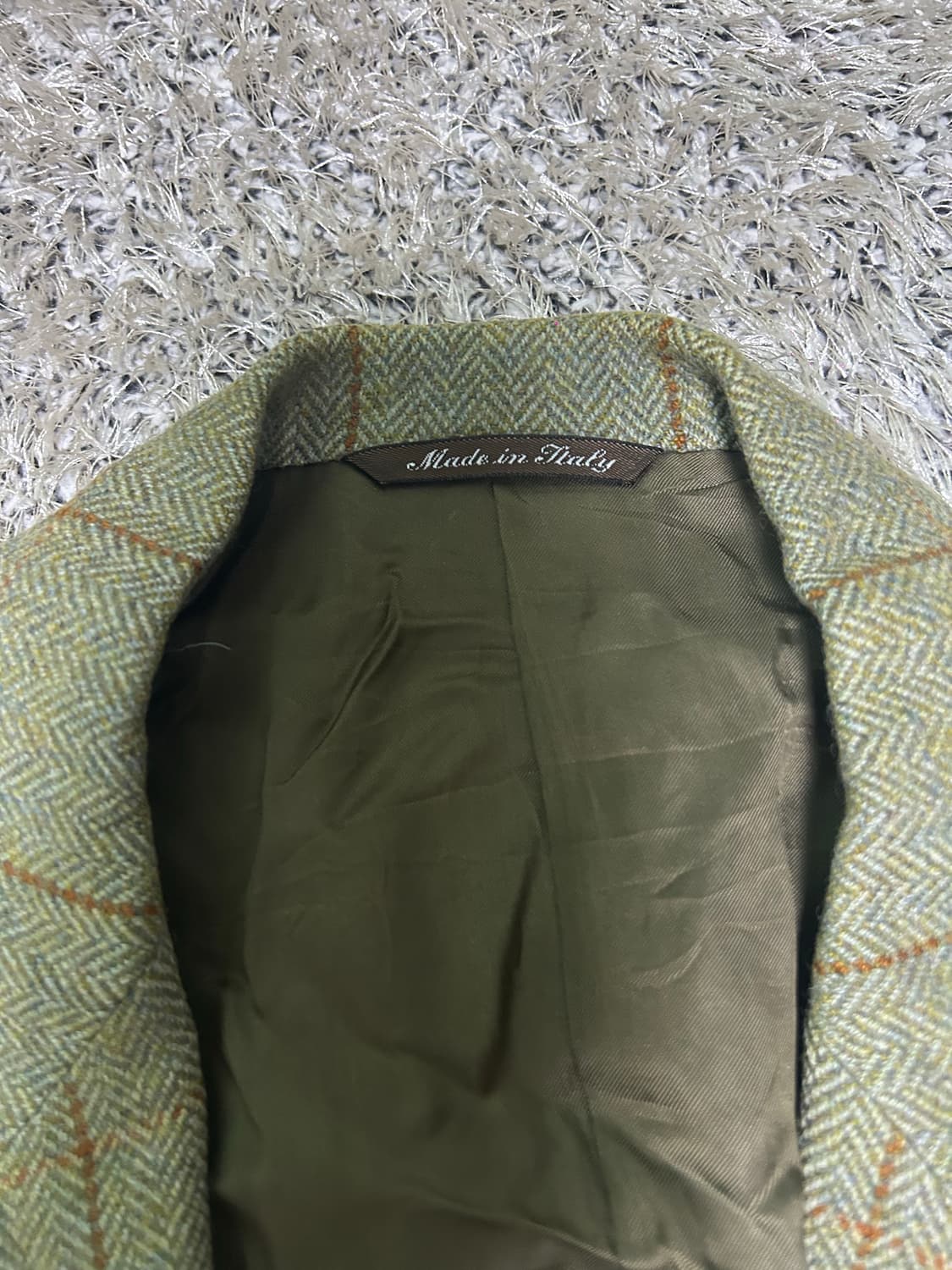 이태리제 카날리 체크 블레이저 사이즈 100~105 상품이미지3