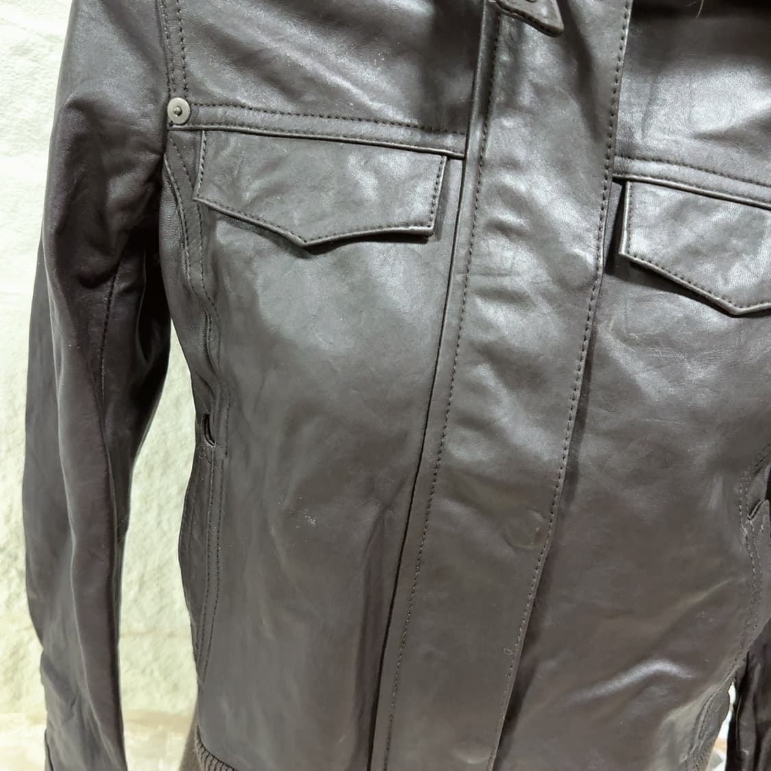 빈티지 frizz 라쿤퍼 카라 양가죽자켓 상품이미지2