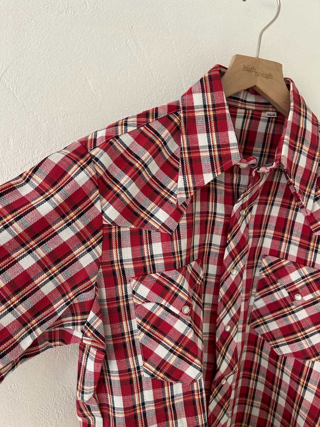90's red check Western Shirt. 상품이미지7