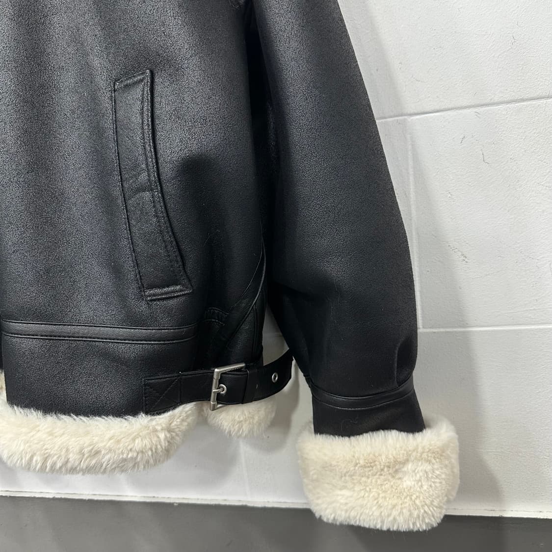 도프제이슨 하프넥 무톤 무스탕 자켓 상품이미지3