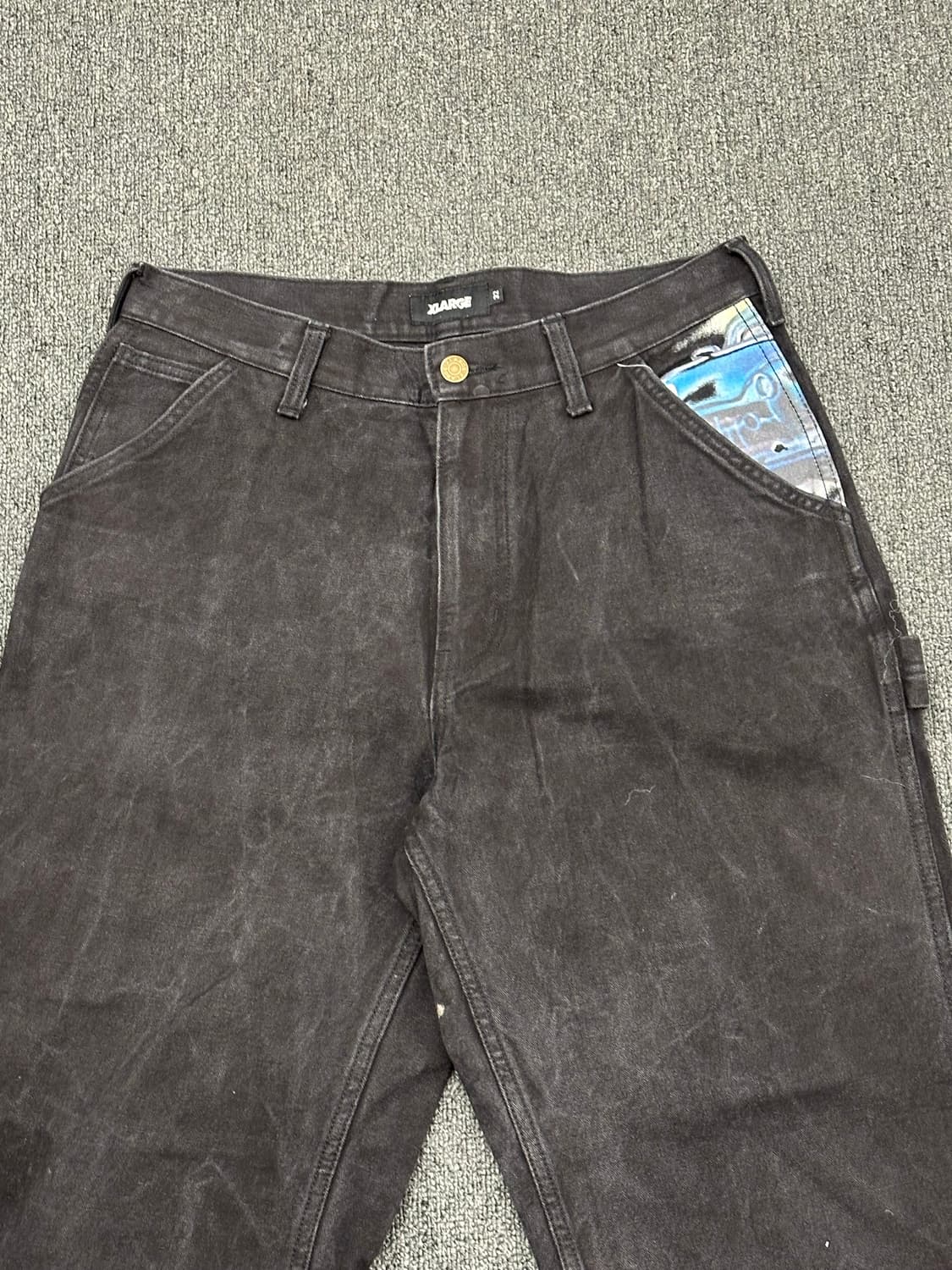 32)XLARGE 빈티지 블랙 그래픽 카펜터 팬츠 상품이미지3