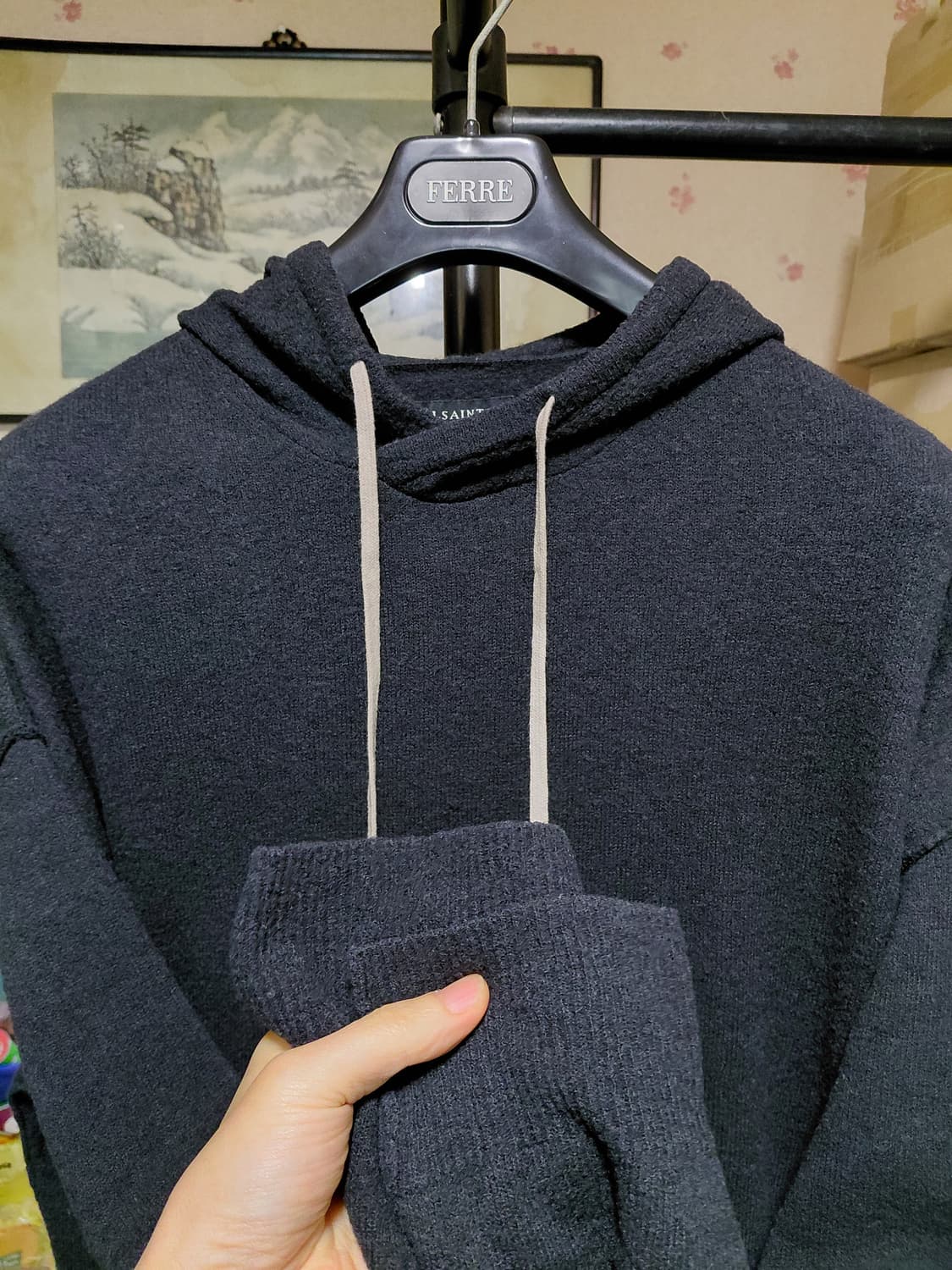 [올세인츠]울혼방 RIDGE HOODY L(105)사이즈 상품이미지8