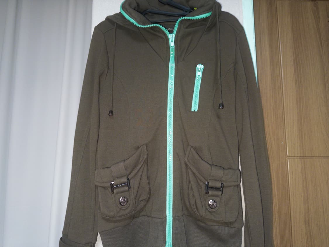 y2k 갸루 빈티지 미쿠 민초 민트 브라운 후드집업 상품이미지2