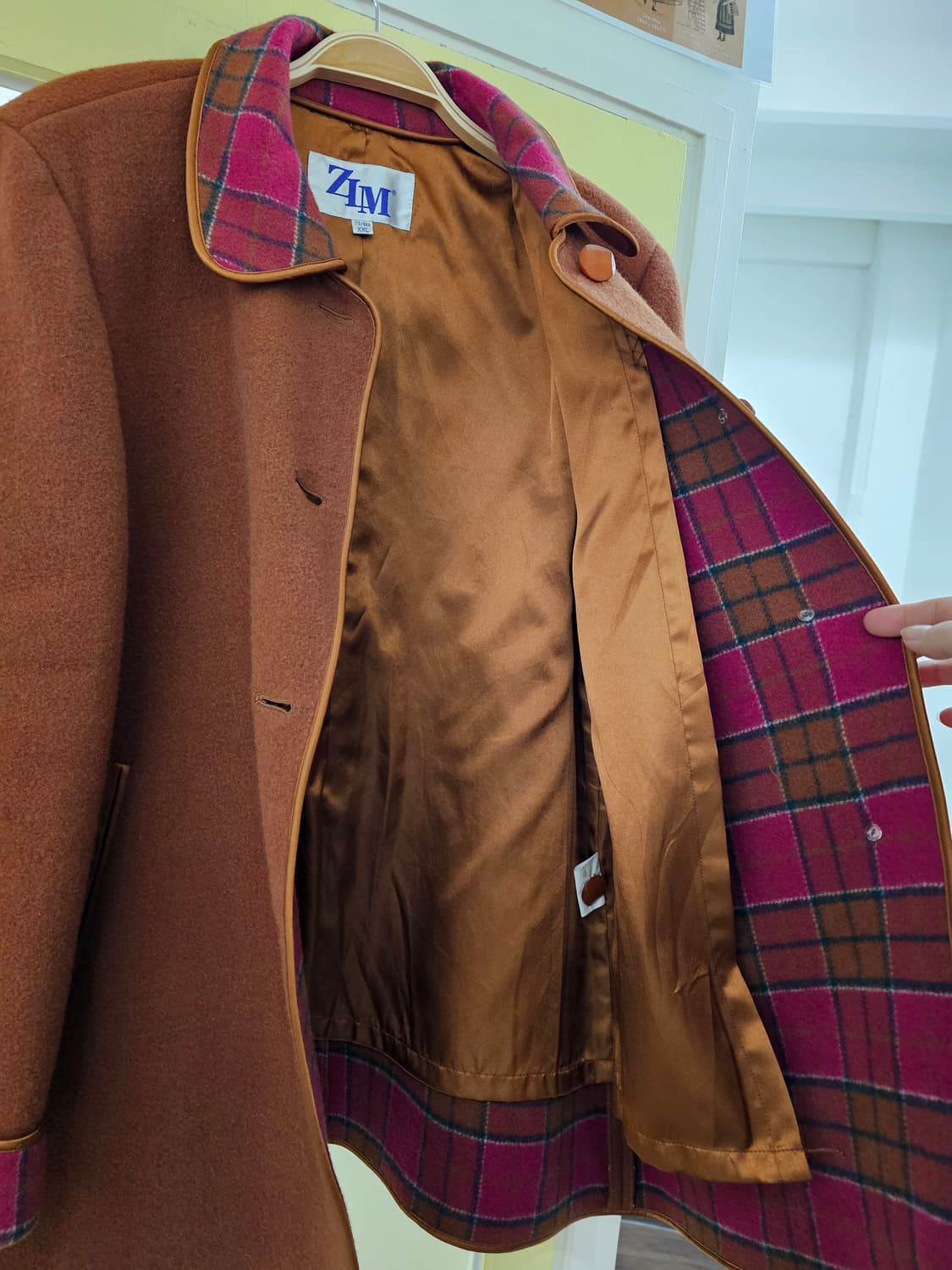 90's 오렌지브라운 울 미들코트 상품이미지7