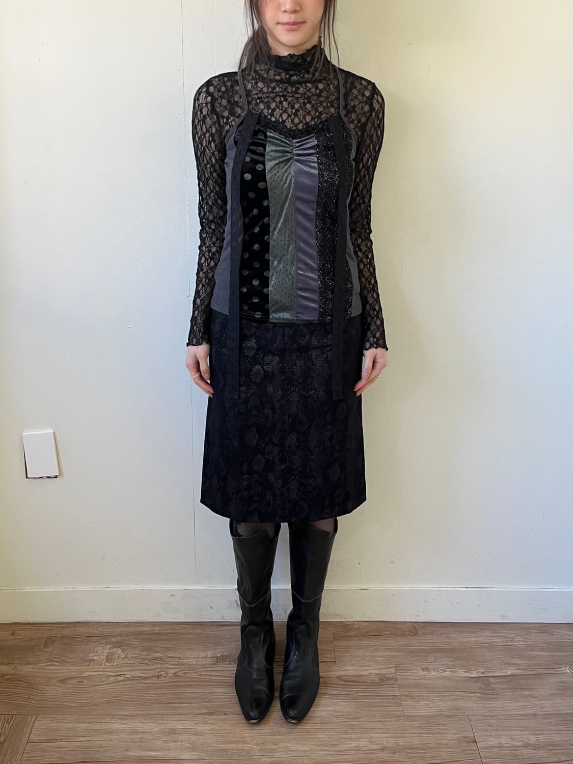 SUFFUSE 블랙 시스루 터틀넥 상품이미지8