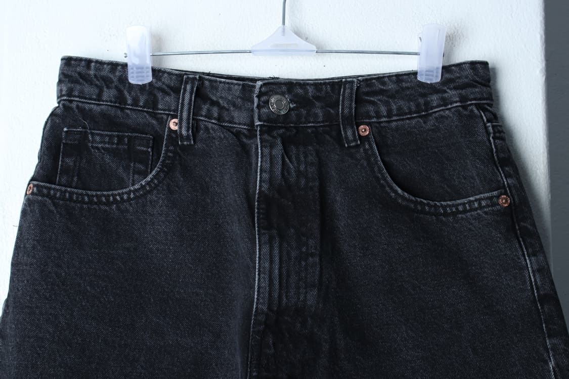 W(M-L) 자라 반바지 팬츠 데님 흑청 블랙 숏-P9935 상품이미지3