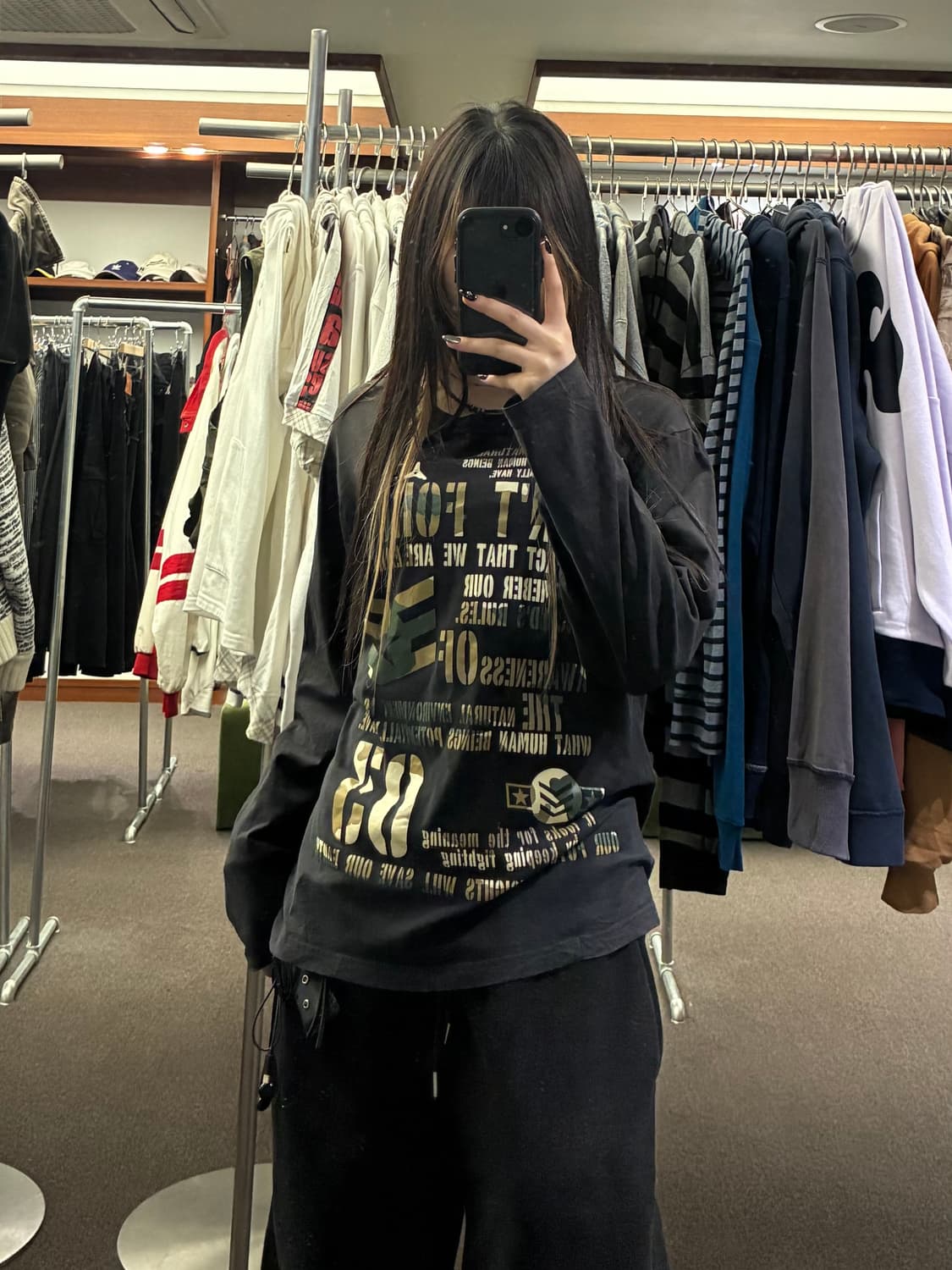 L)Beaumont Carr 빈티지 카모 레터링 롱슬리브 상품이미지1