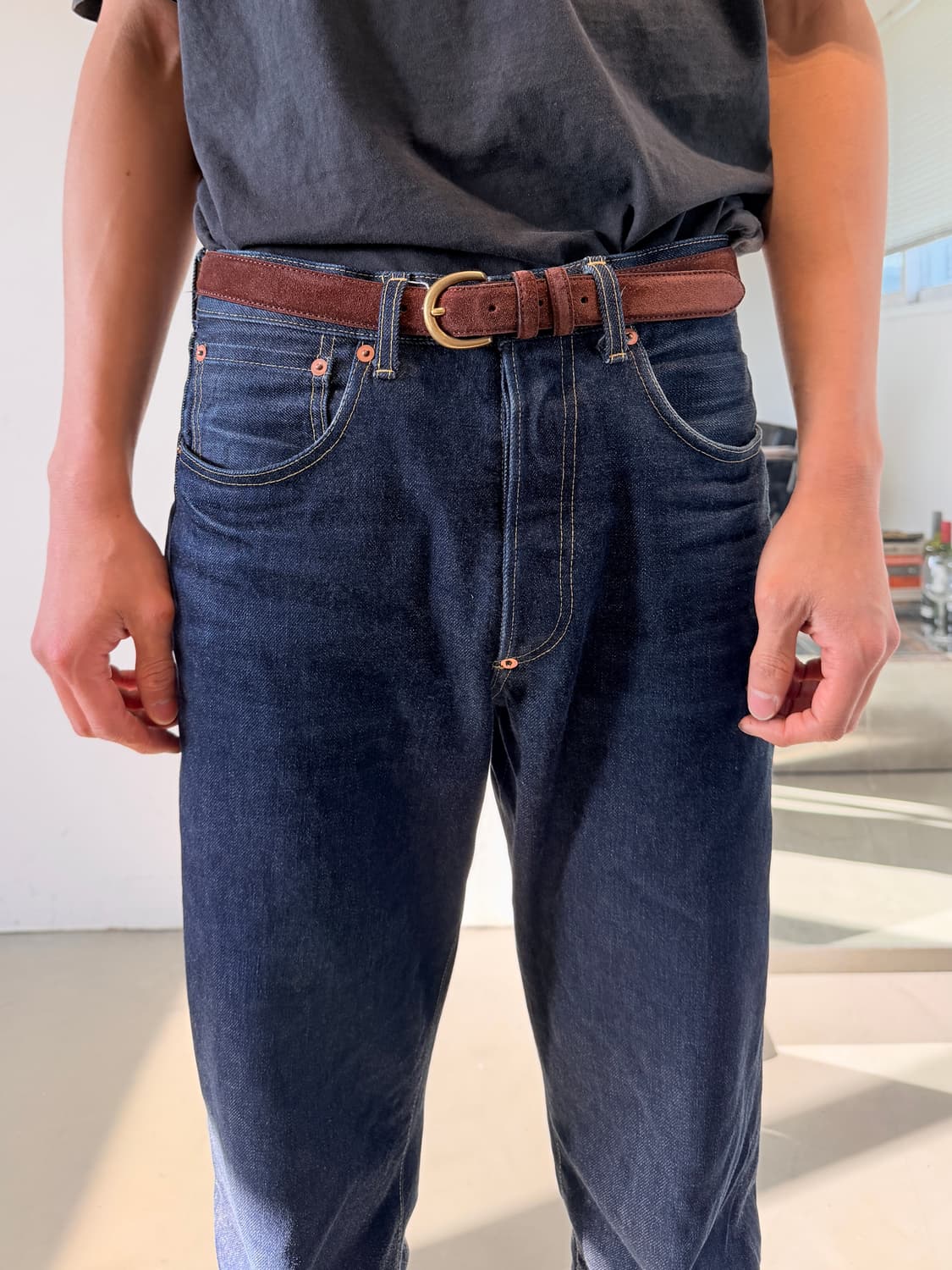 Vintage suede belt 상품이미지3